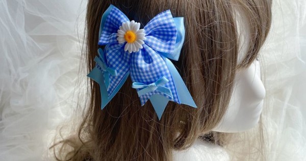 Blue hair clips extensions - wide 4